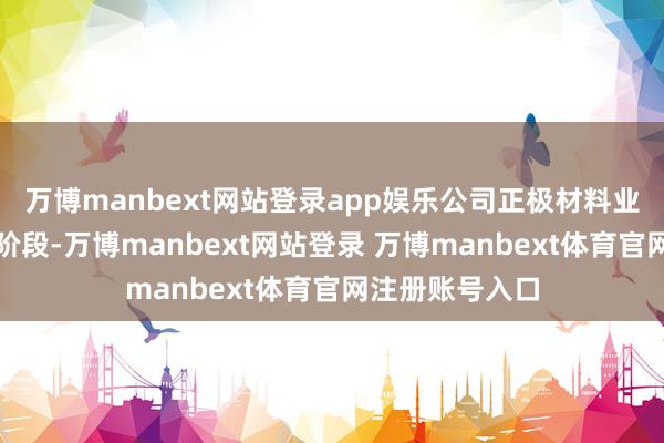 万博manbext网站登录app娱乐公司正极材料业务正处于开拓阶段-万博manbext网站登录 万博manbext体育官网注册账号入口